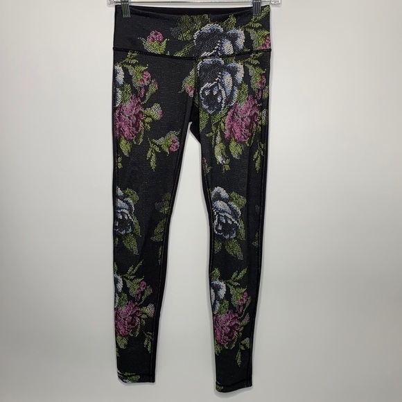Lululemon Wunder Under Full-On Luon Garden Party Full Length Leggings 4 - Picture 1 of 7
